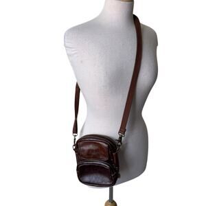 CPS Leather Mini Crossbody Convertible Belt Bag  Purse Brown